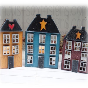 Saltbox House votive, Tier Tray Decor, Primitive votive Holder, Farmhouse Candle Holder,