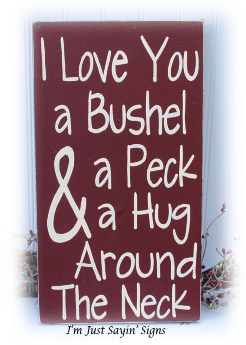 I Love You a Bushel and a Peck and a Hug Around the Neck Throw Pillows sold by Sofia Di Leo