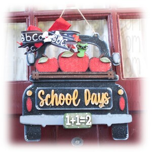Interchangeable Farm Truck School Days Door Hanger-Farm Truck Door Hanger-Front Door Hanger-Front Porch Decor-Farm Truck DEcor