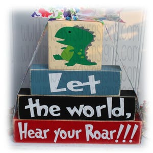 Let The World Hear Your Roar Wood Stacking Blocks