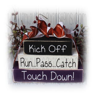 Football Itty Bitty Wood Blocks Sign