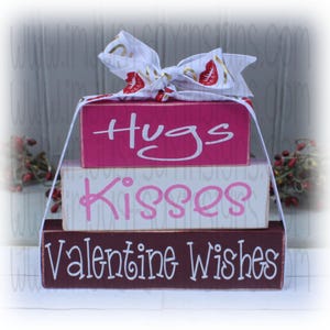 Valentine's Wishes Itty Bitty Wood Stacker Blocks
