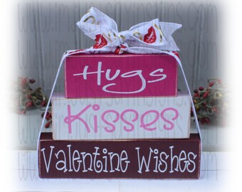 Valentine's Wishes Itty Bitty Wood Stacker Blocks