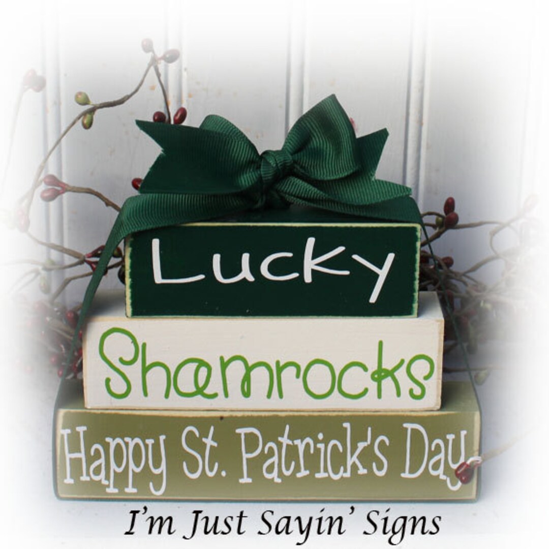 St. Patrick's Day Decor, St. Patrick's Day Sign, Irish Decor, St. Patrick's  Day Decorations, St. Patrick's Day Blocks, Irish Kisses Stacker 