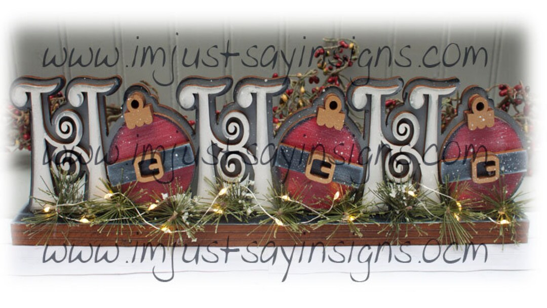 Ho Ho Ho Lighted Word Sign Christmas Decor Santa Wood Sign Etsy