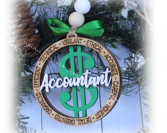 Accountant Christmas Ornament-Christmas ornament-Christmas decor-appreciation gift-car charm- profession ornament