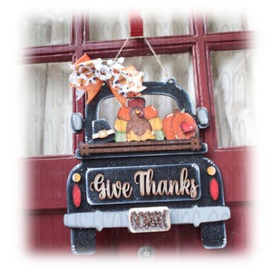 Interchangeable Thanksgiving Farm Truck Door Hanger-Thanksgiving Decor-Farm Truck Door hanger-Turkey Door Hanger-Interchangeable Door hanger