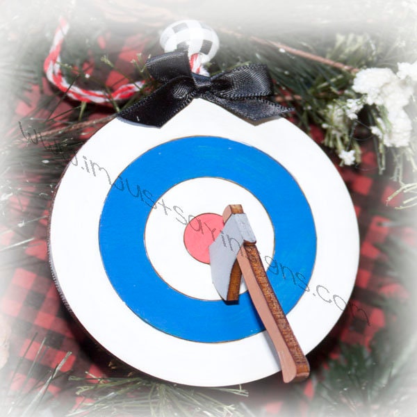 Personalized Ax Throwing Target Christmas Ornament