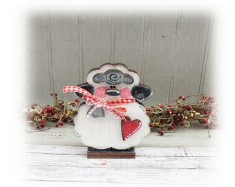 Farmhouse Lamb Shelf Sitter, Tiered Tray Easter Decor, Tier Tray Decor, Easter Decoration, Shelf Sitter, Easter Lamb, Sheep Shelf Sitter
