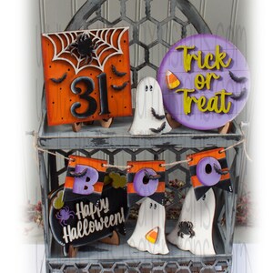 Trick or Treat Tiered Tray Decor-Ghost Tiered Tray-Trick or Treat Tiered Tray-Witches Cauldron Tiered Tray-Boo Tiered Tray Decor