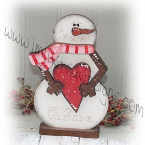 Valentine Snowman Shelf Sitter, Valentine Decor, Snowman Decor, Heart Decor, Tier Tray Decor, Valentine snowman, Farmhouse snowman