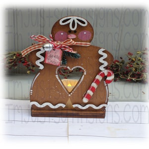 Gingerbread Boy Votive Holder, Shelf Sitter, Gingerbread Decor, Tier Tray Decor, Kitchen Decor