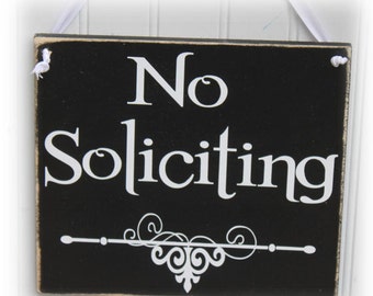 No Soliciting Sign with Scrollwork