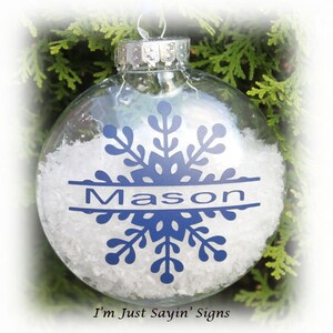 Custom Split Snowflake Christmas Ornament