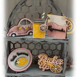 Lemonade Tier Tray Decor, Summer Decor, Lemonade Decor, Lemon Decor, Tier Tray Decor