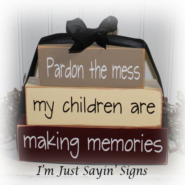 Pardon The Mess My Children Are Making Memories Wood Stacking Blocks
