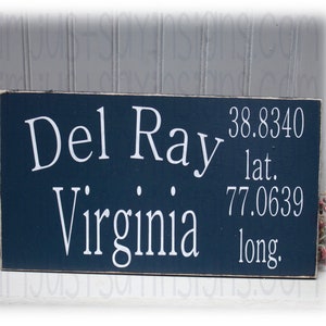 Custom  Longitude and Latitude City Wood Sign