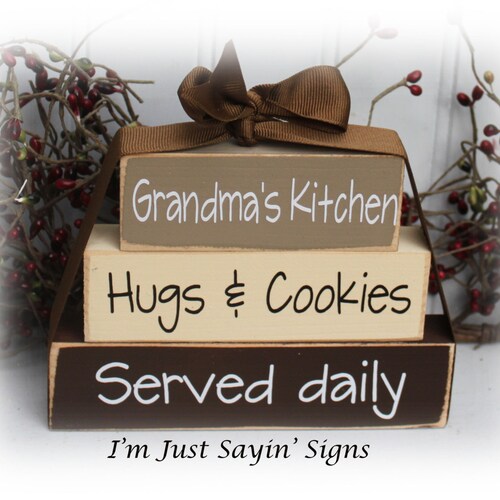 Grandma's Kitchen Hugs & Cookies Served Daily Itty Bitty - Etsy