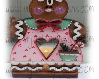 Gingerbread Girl Votive, Shelf Sitter, Gingerbread Decor, Tier Tray Decor, Gingerbread Girl Decor, christmas Decor