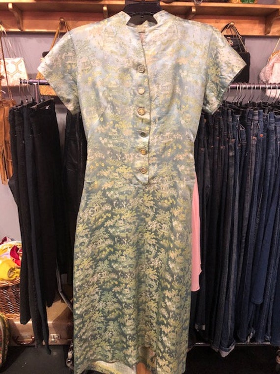 Green Asian Style Gown 1950's