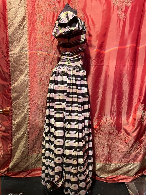 1950s Plaid Taffeta Party Dress - image 4