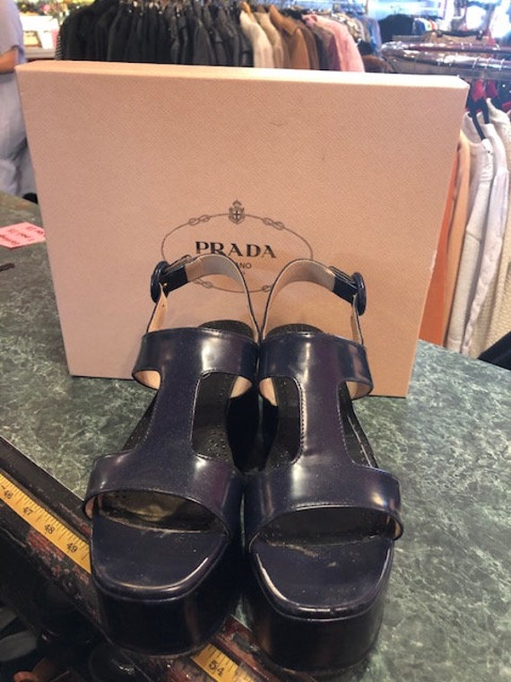 PRADA Navy Sandals Platforms
