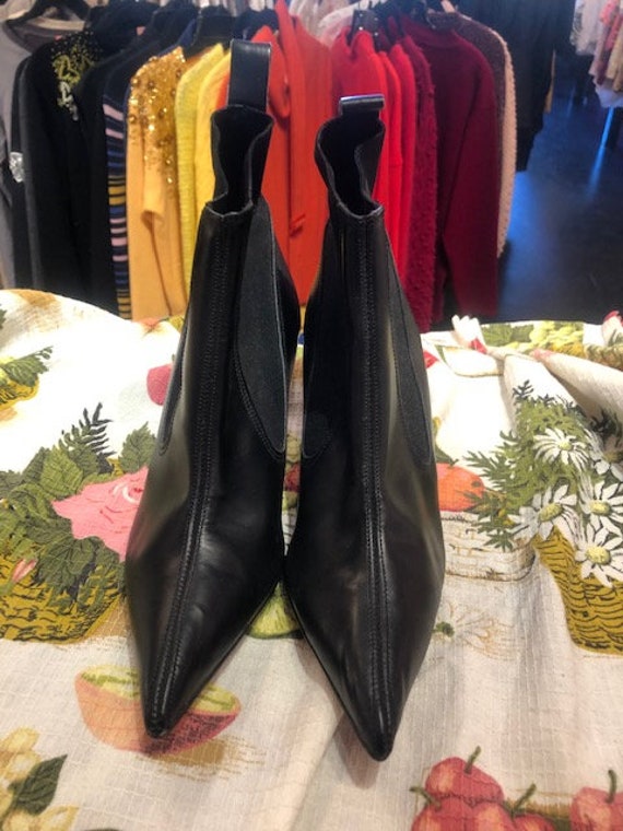 Black 1950's Pointy Toe Chelsea Boots RARE