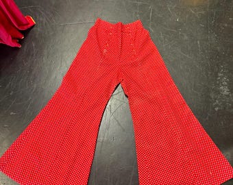 70’s Red polka dot bell bottom pants Medium
