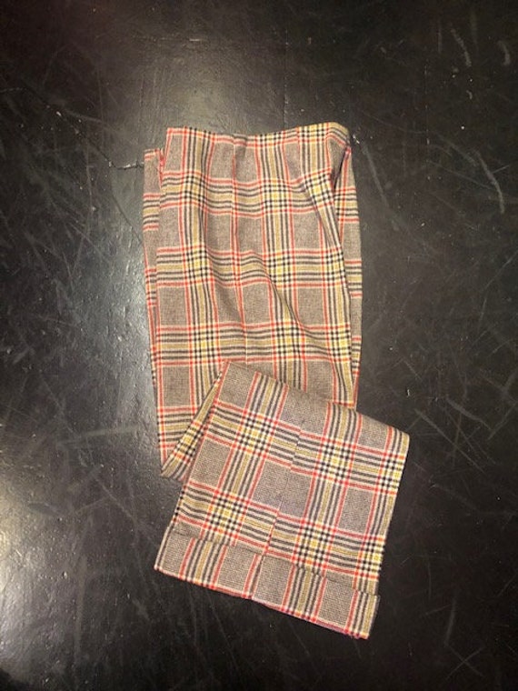 Unisex Plaid Flared 70's Pants