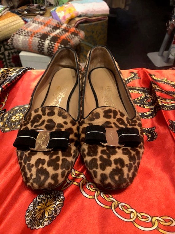 Ferragamo Leopard Flats