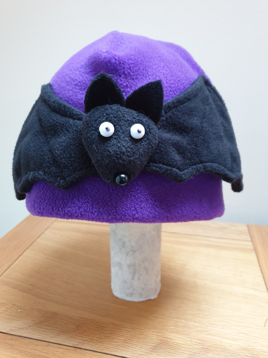 Child's fleece hat with bat on front Etsy