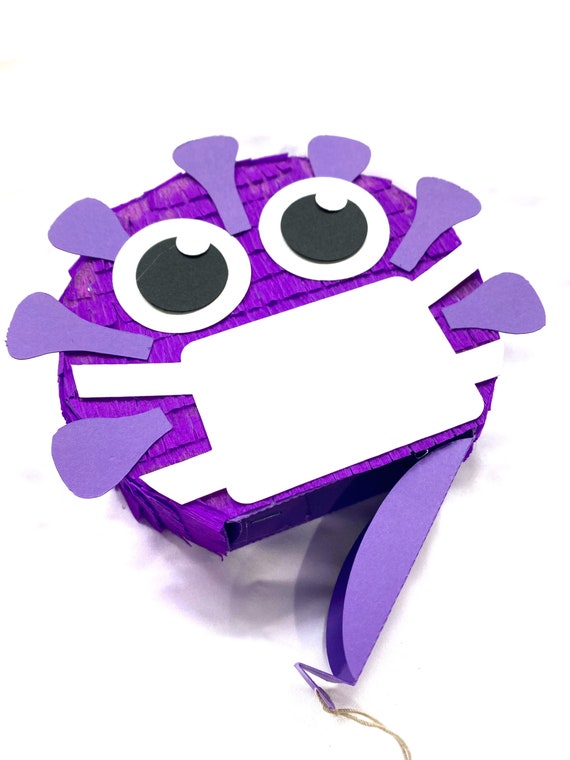 Virus mini piñata purple (1), hang in there gift, pandemic party, quarantine gift, drive by favors, party favors, gift box Il_570xn