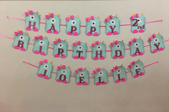 little monster party, cute monster party, monster banner, first birthday monster party, cute monster birthday, little monster 1st birthday Il_570xn