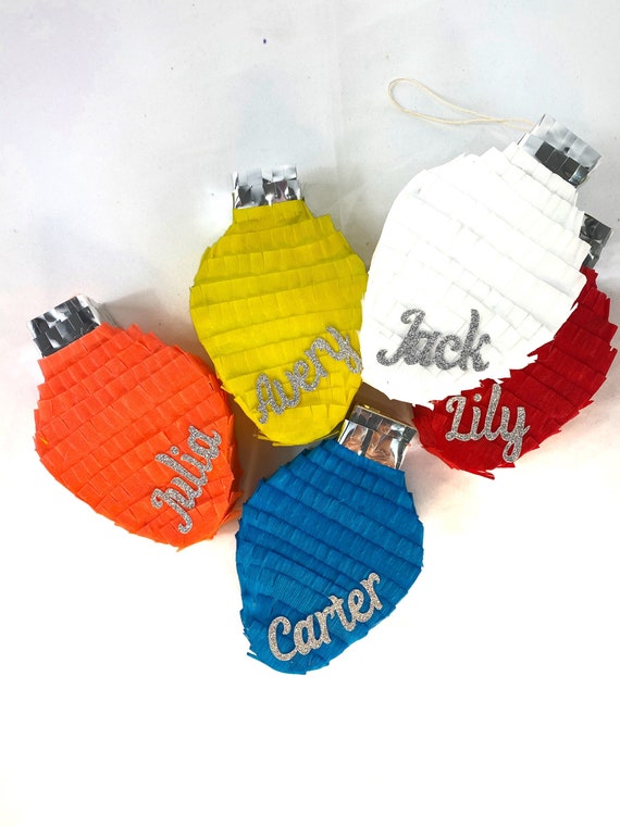 Tiny Christmas lights Piñatas (5), xmass Piñata, individual favors, unique party favors, holiday decoration, pinatas luces de navidad Il_570xn
