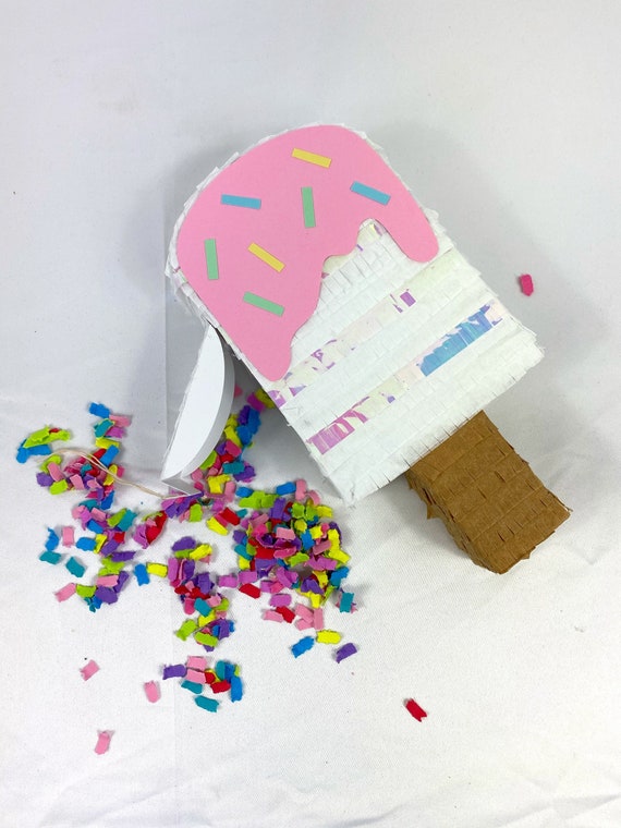 Popsicle Mini Piñata (1), ice cream, sprinkles, baby shower, gender reveal decorations, ice cream truck, summer birthday Il_570xn