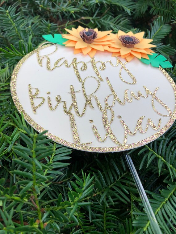 Fall Theme Cake Topper Sunflower Cake Topper Fall Theme