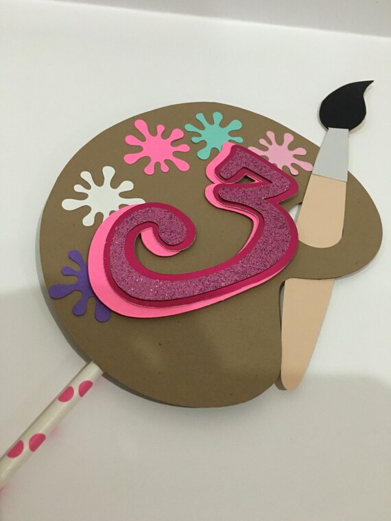 Art party decorations, art party cake decoration, art palette cake topper Il_570xn