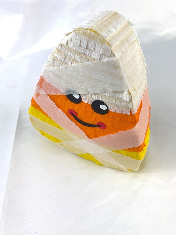 Candy corn mummy Mini Piñata (1), halloween, halloween decorations, Halloween gift, spooky gift, kid friendly Halloween, trick or treat Il_570xn