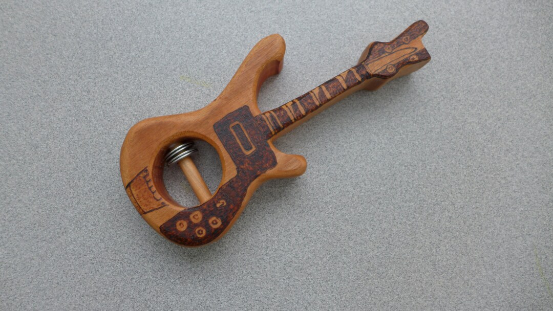 Guitar Rattle Rocker Baby Motorheadrickenbackercherry Wood Etsy