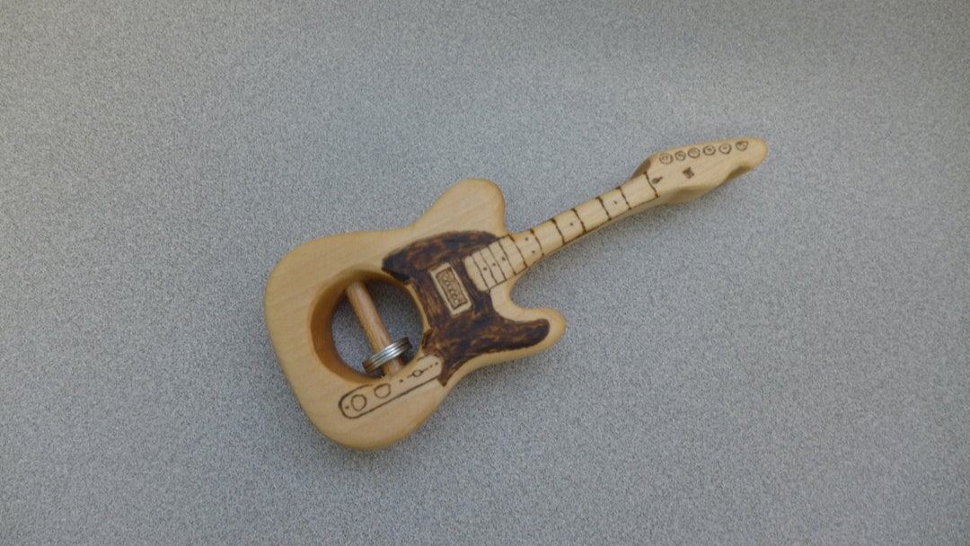 Guitar Rattle,music Lover Gift,fender,maple Wood Rattle,bruce