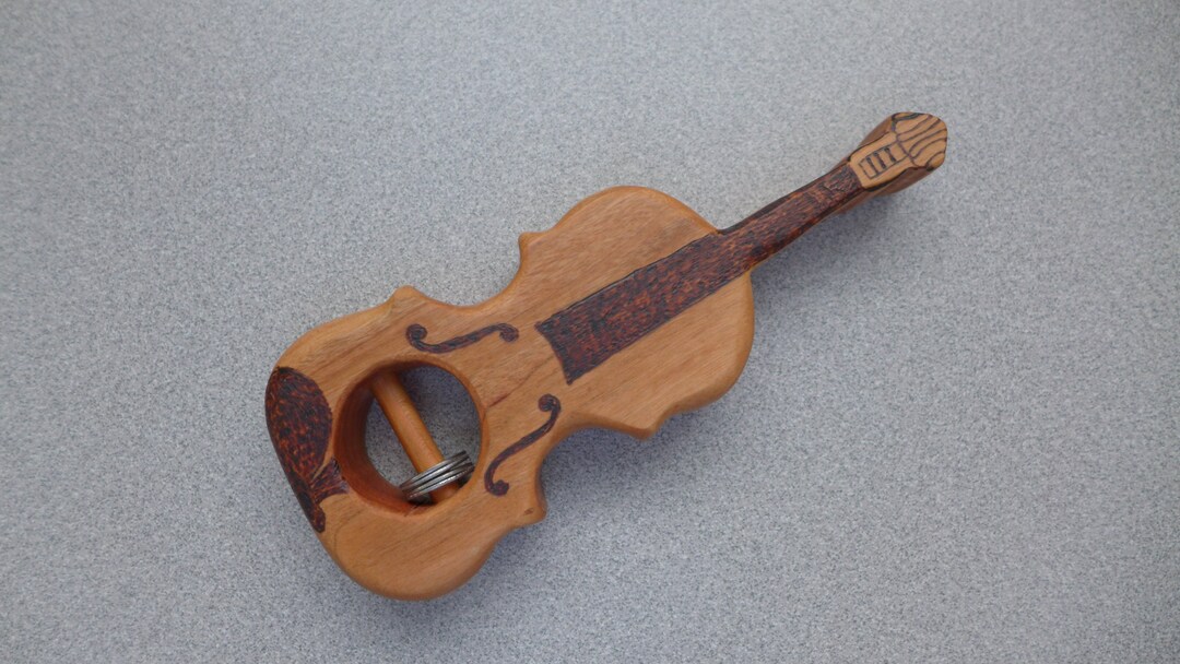 Violin Rattle, Bluegrass Baby, Country Baby, Cherry Wood Rattle, Fiddle Rattle, Symphony Baby