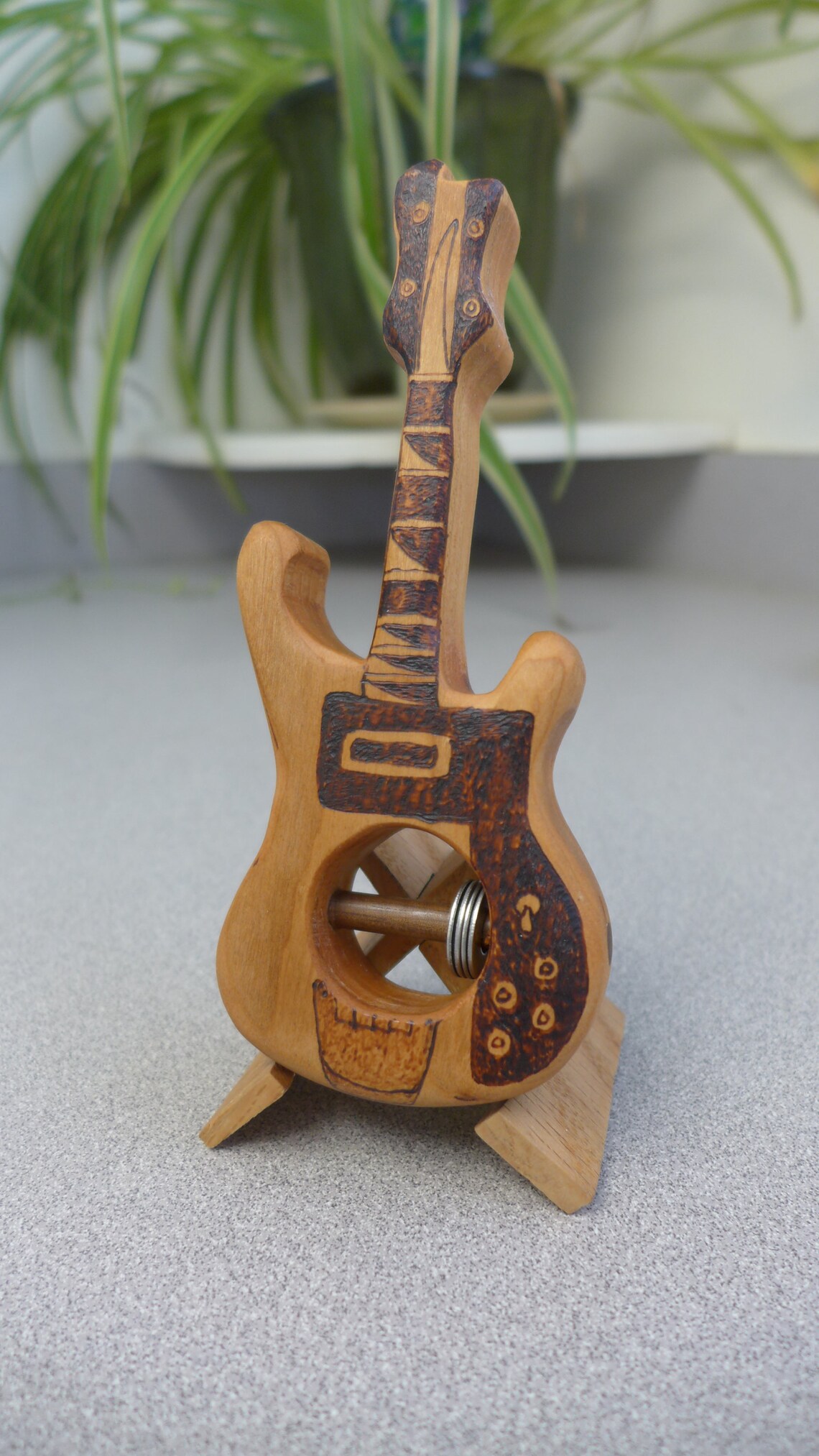 Guitar Rattle Rocker Baby Motorheadrickenbackercherry Wood Etsy