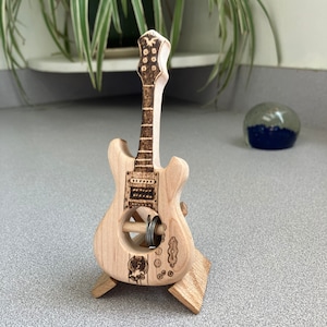 Jerry Garcia Guitar Rattle,Wolf,Grateful Dead,Music Lover Gift,Wooden Rattle,Vintage Toy,Baby Shower Gift,Newborn Gift,Baby Girl,Baby Boy