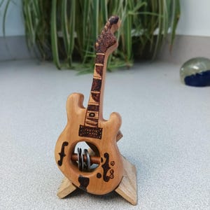 Phish Guitar Rattle,Phish Lover Gift,Cherry Wood Rattle,Handmade Gift,Trey Anastasio,Baby Shower Gift,Newborn Gift,Baby Girl,Baby Boy,Rattle
