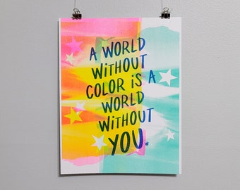 A World Without Color Risograph Print