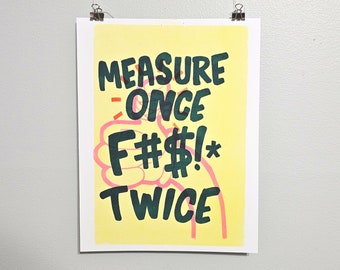 Measure Twice Riso Print