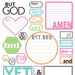Poppy Conjunctions - Bible Journaling Tags and Labels