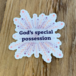 God's Special Possession Snowflake Sticker - Vinilo, resistente a la intemperie y apto para lavavajillas