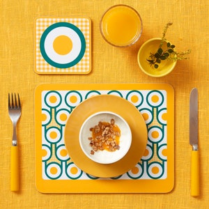 Melamine placemat coaster set - English Breakfast pattern