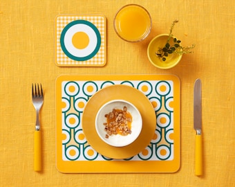 Melamine placemat onderzetterset - Engels ontbijtpatroon